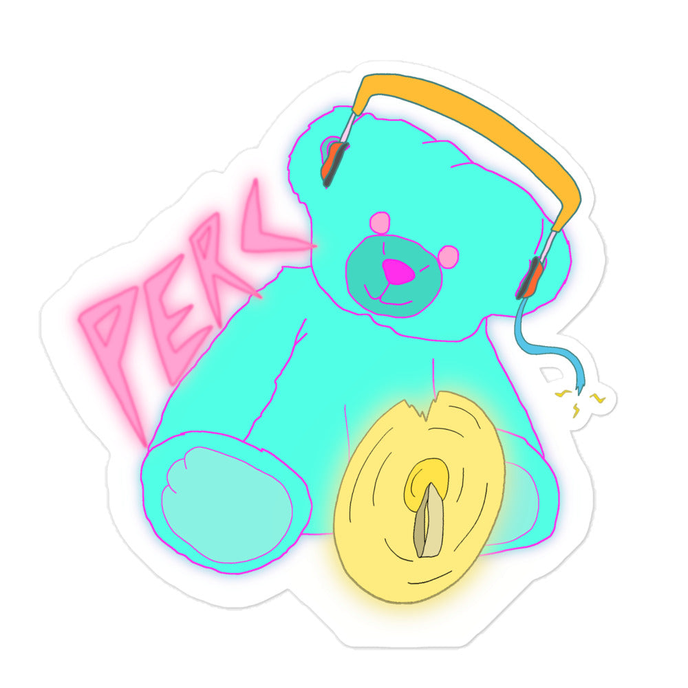 Neon Teddy Sticker